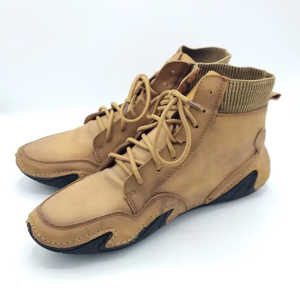 Autumn Winter Outdoor Fashion Lightweight Walking Shoes tan men's size 9.5